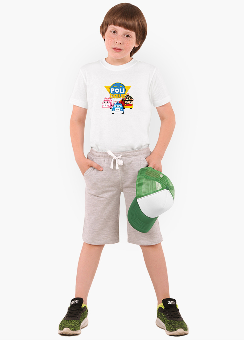 Белая демисезонная футболка детская робокар поли (robocar poli)(9224-1617) MobiPrint