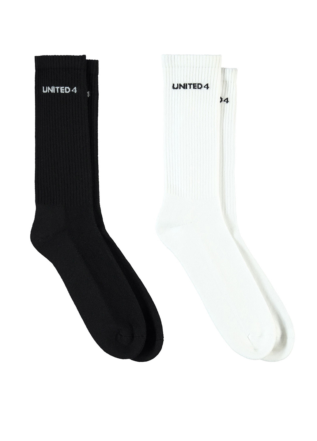 Чорно-білі шкарпетки (2 пари) UNITED4 логотипи (329038210)