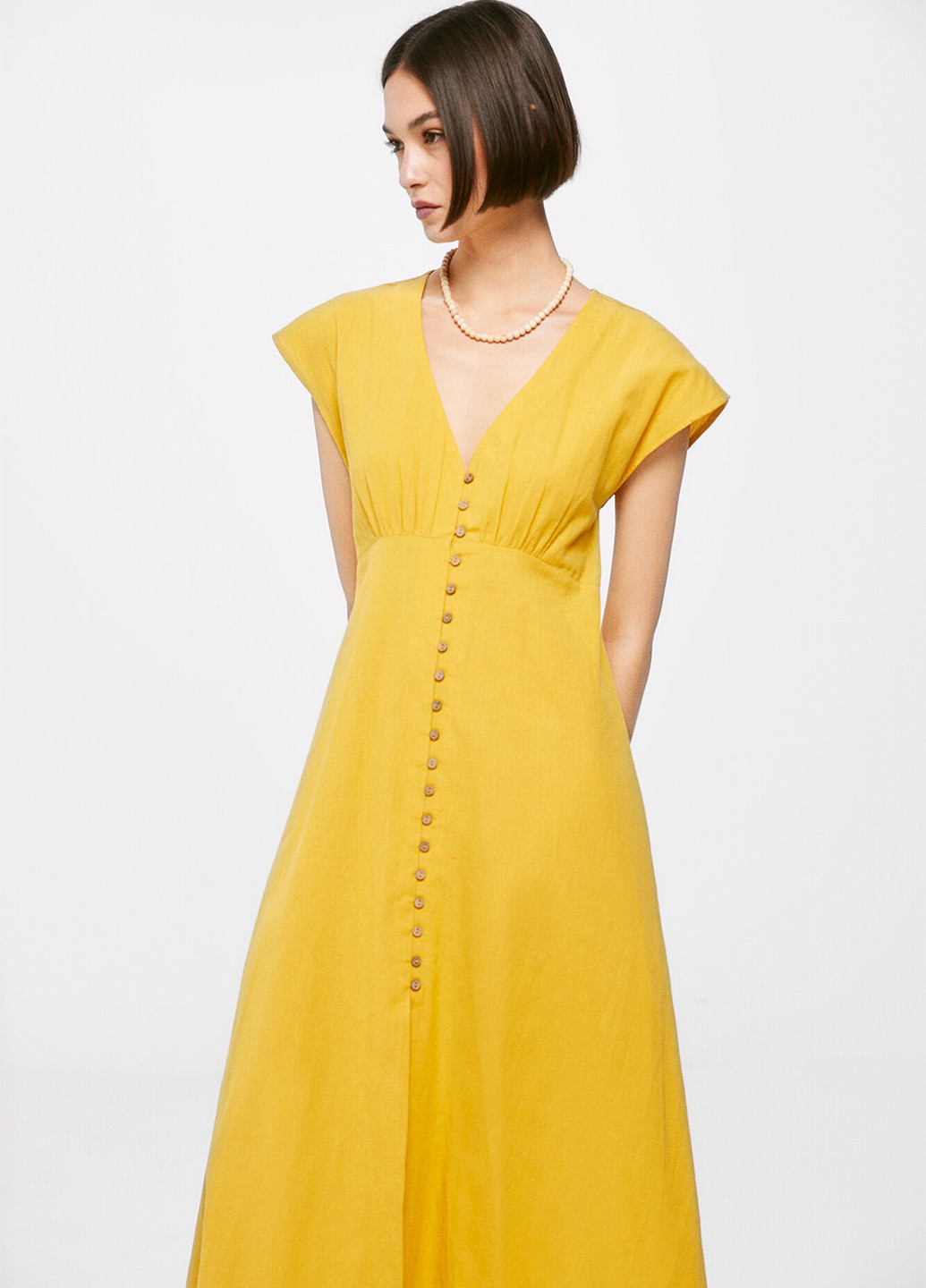 Желтое кэжуал платье Springfield однотонное