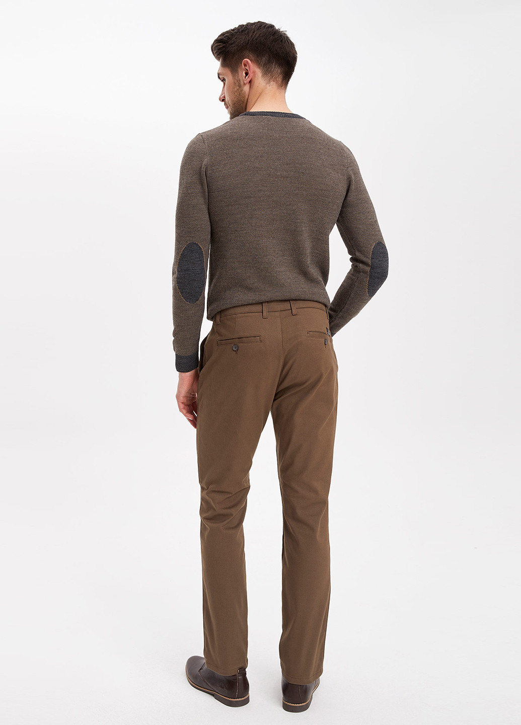 Светло-коричневые кэжуал демисезонные прямые брюки DeFacto