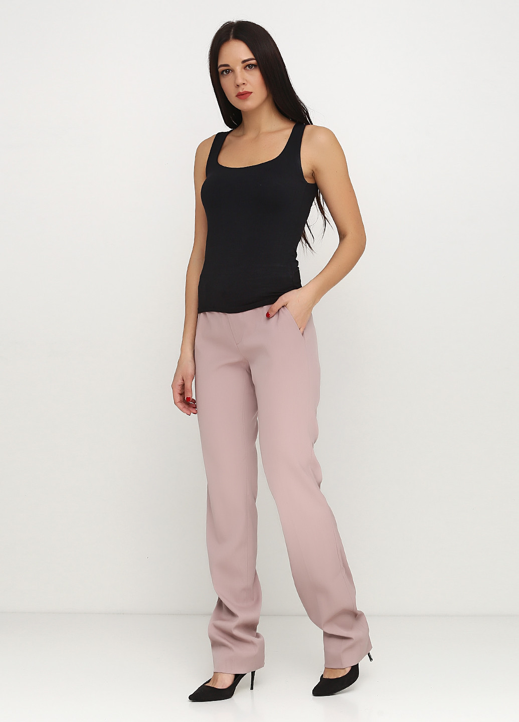 Бледно-розовые классические демисезонные прямые брюки Ralph Lauren