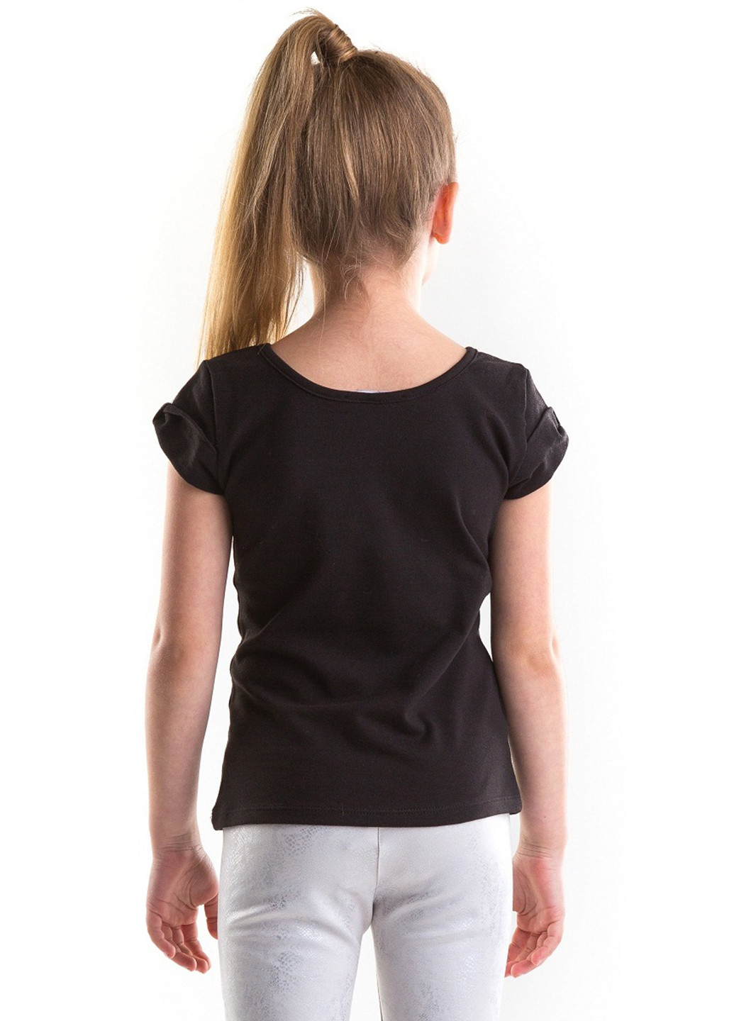 Чорна літня футболка з коротким рукавом Wojcik