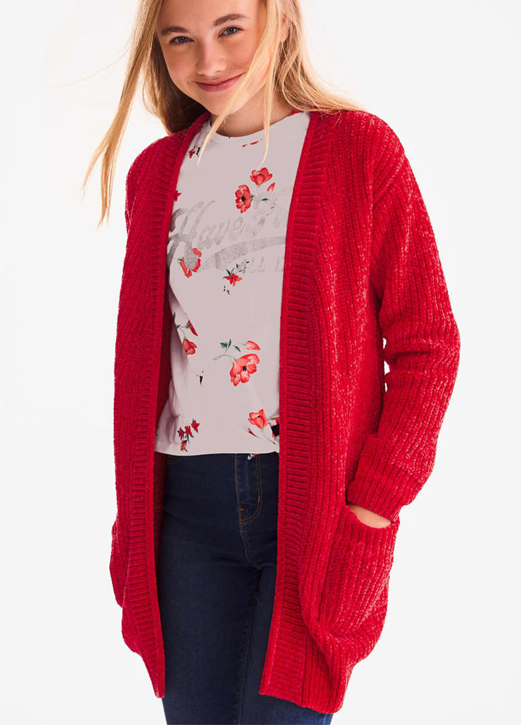 Красный демисезонный кардиган C&A