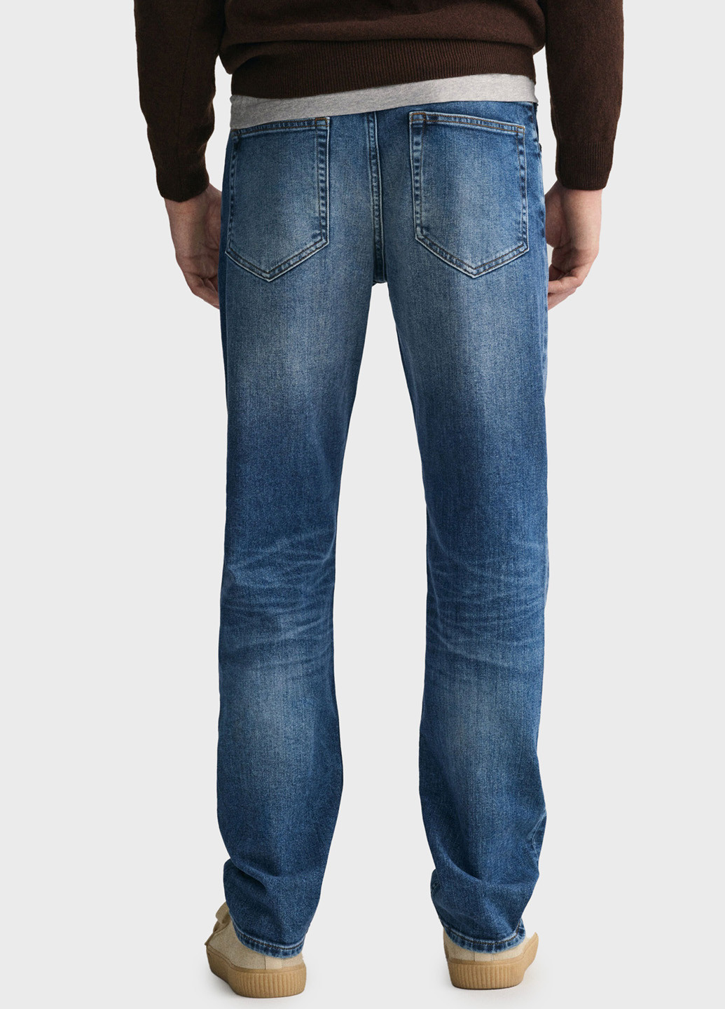 Синие демисезонные прямые джинсы Gant