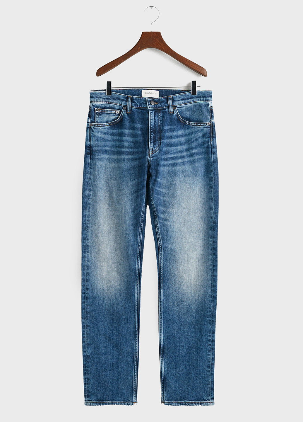 Синие демисезонные прямые джинсы Gant