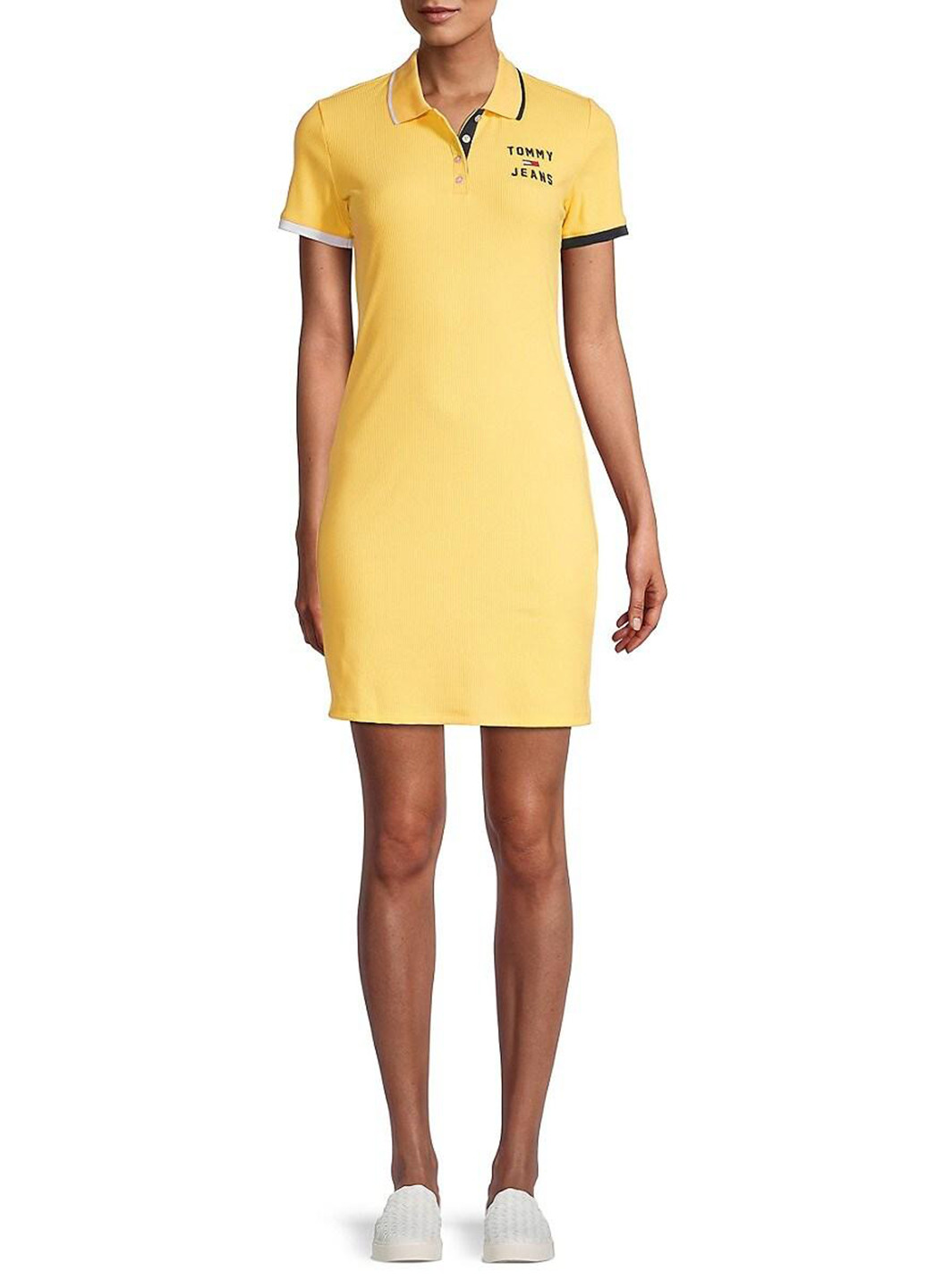 Желтое кэжуал платье поло Tommy Hilfiger однотонное