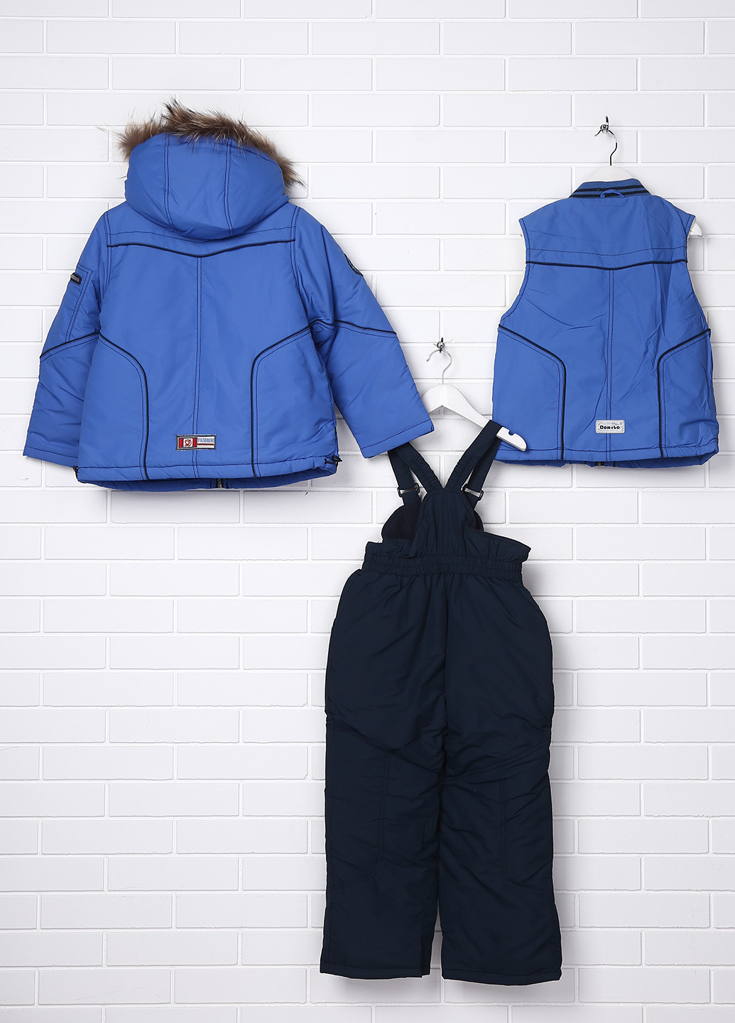 Голубой зимний комплект (куртка, жилет, полукомбинезон) Danilo