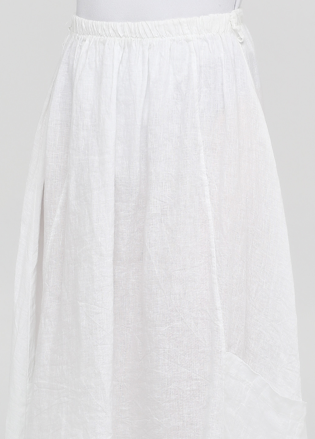 Белая кэжуал однотонная юбка Made in Italy а-силуэта (трапеция)