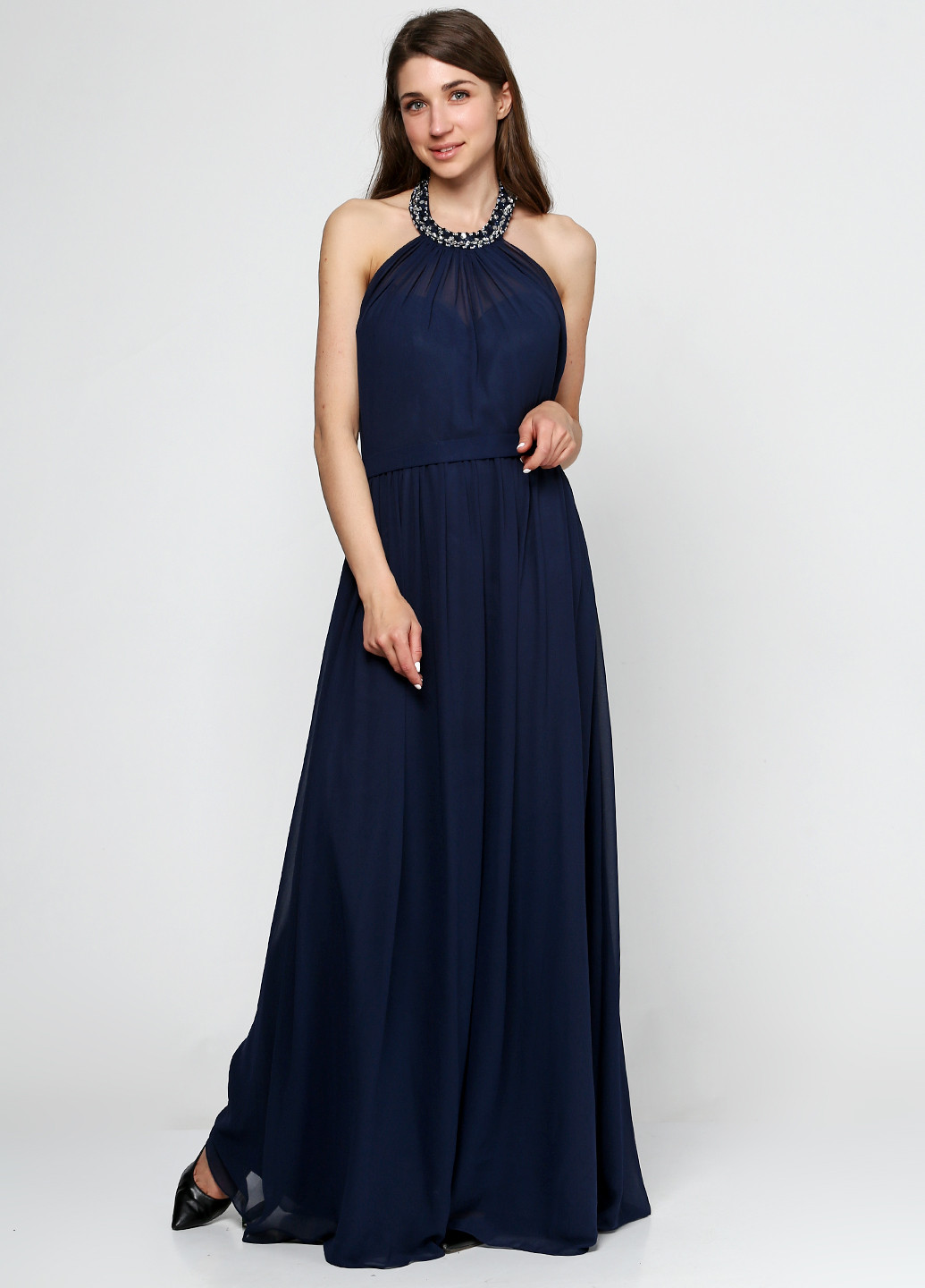 Темно-синее вечернее платье Laona однотонное