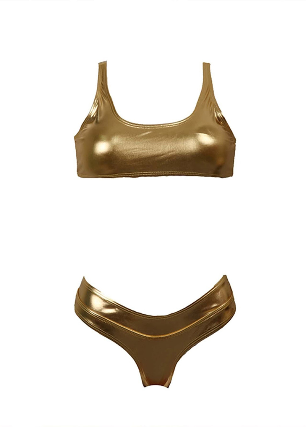 Золотий літній купальник (ліф, трусики) роздільний SHEIN