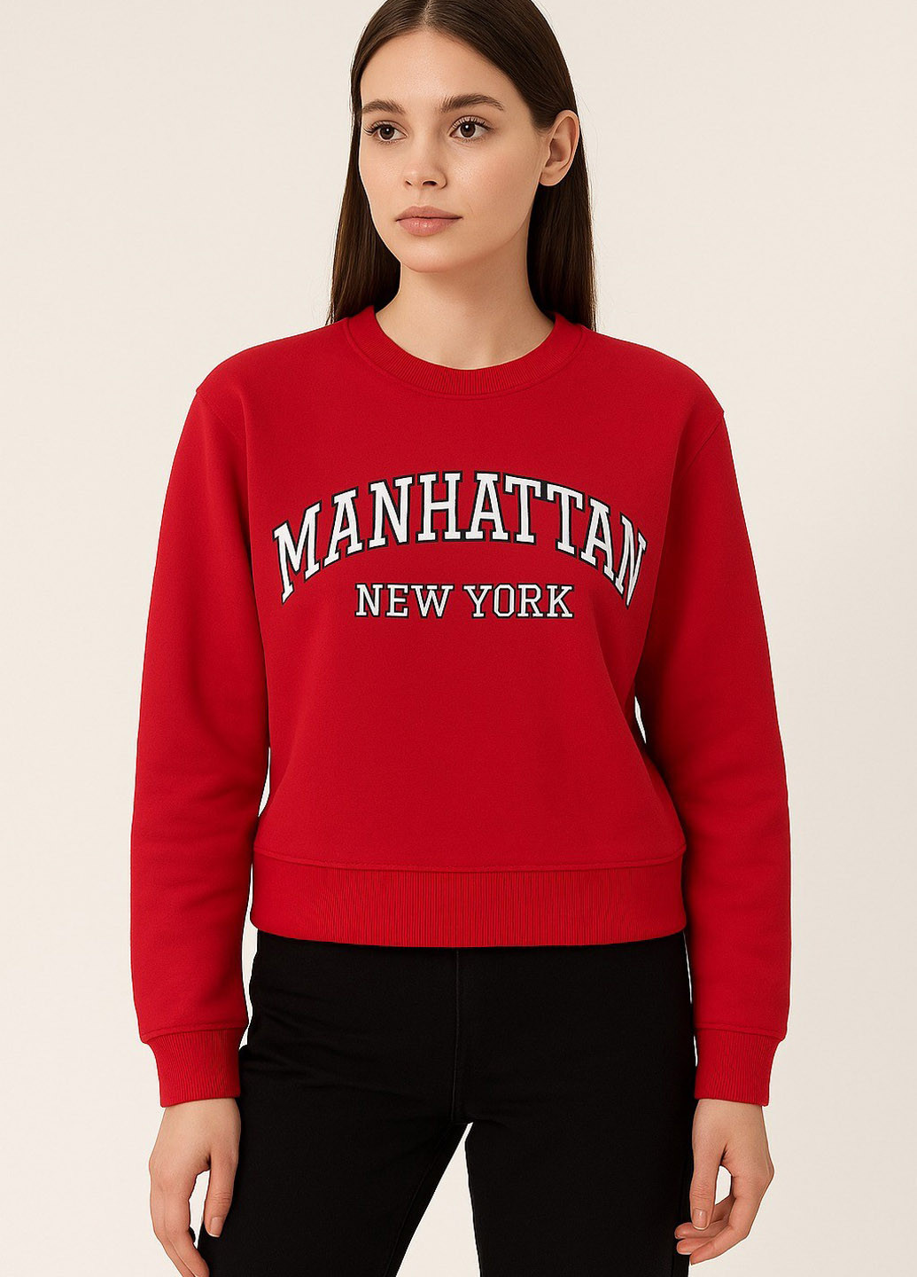 Красный свитшот H&M надпись без декора (369277931)