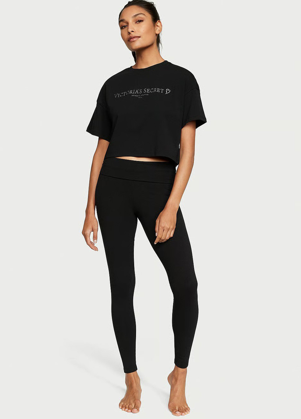 Черные демисезонные леггинсы Victoria's Secret