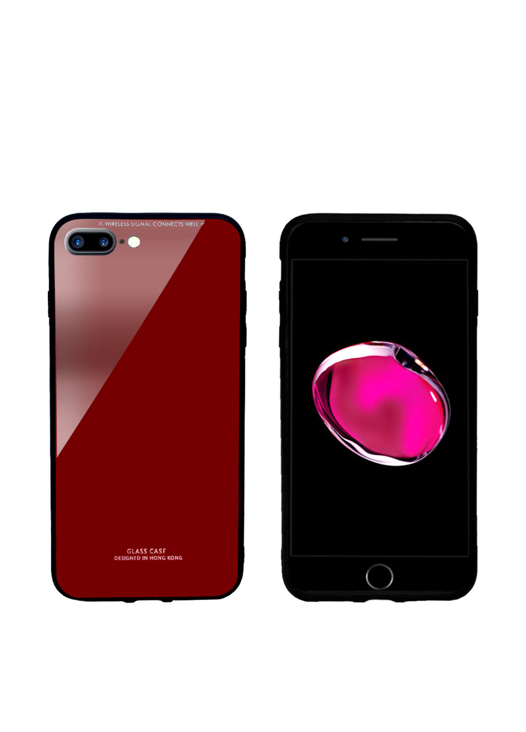 Чохол (Real Glass) для Apple iPhone 7 Plus (червоний) Intaleo для apple iphone 7 plus (красный) (131340086)