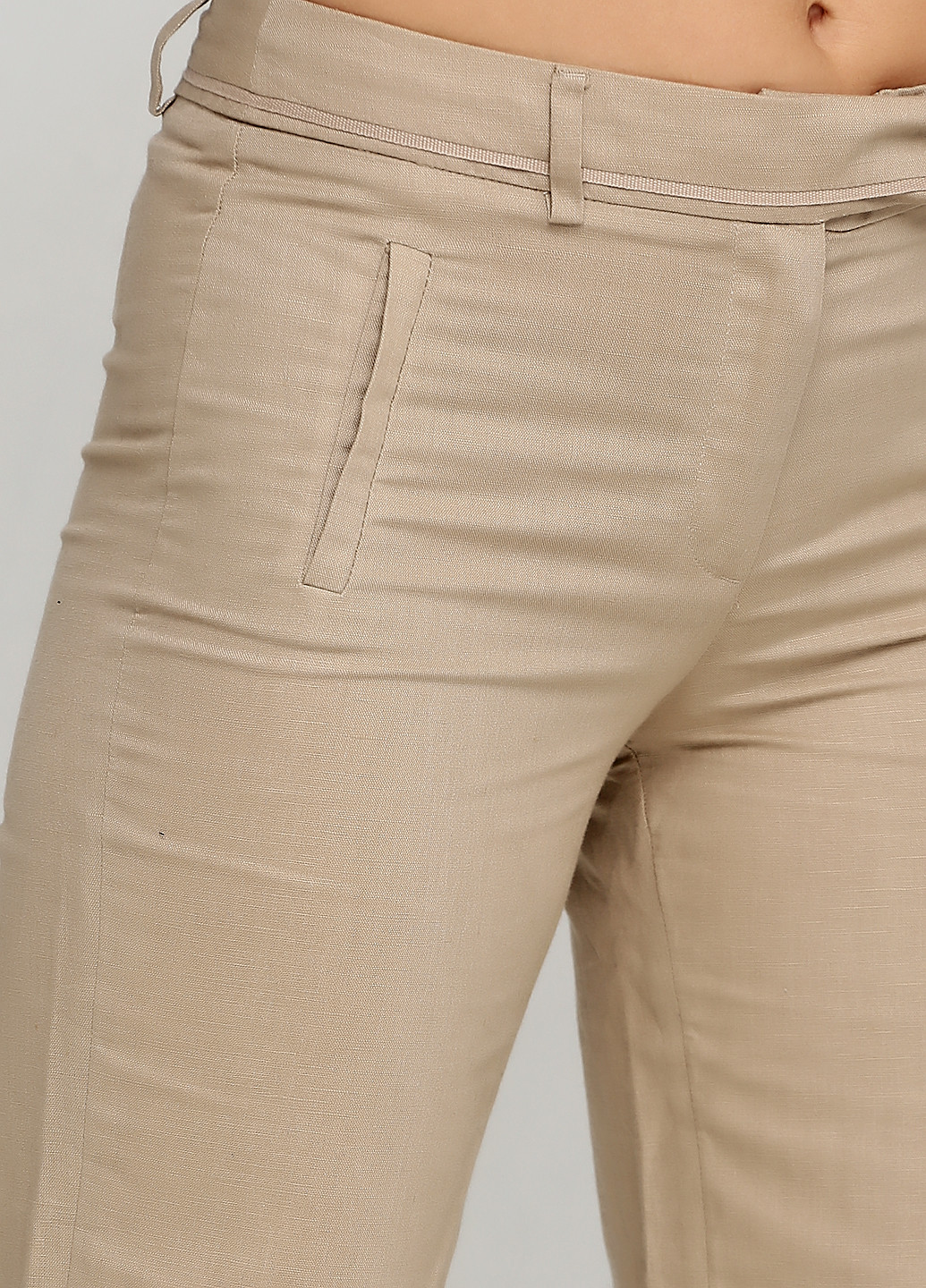 Бежевые кэжуал демисезонные прямые брюки Camaieu