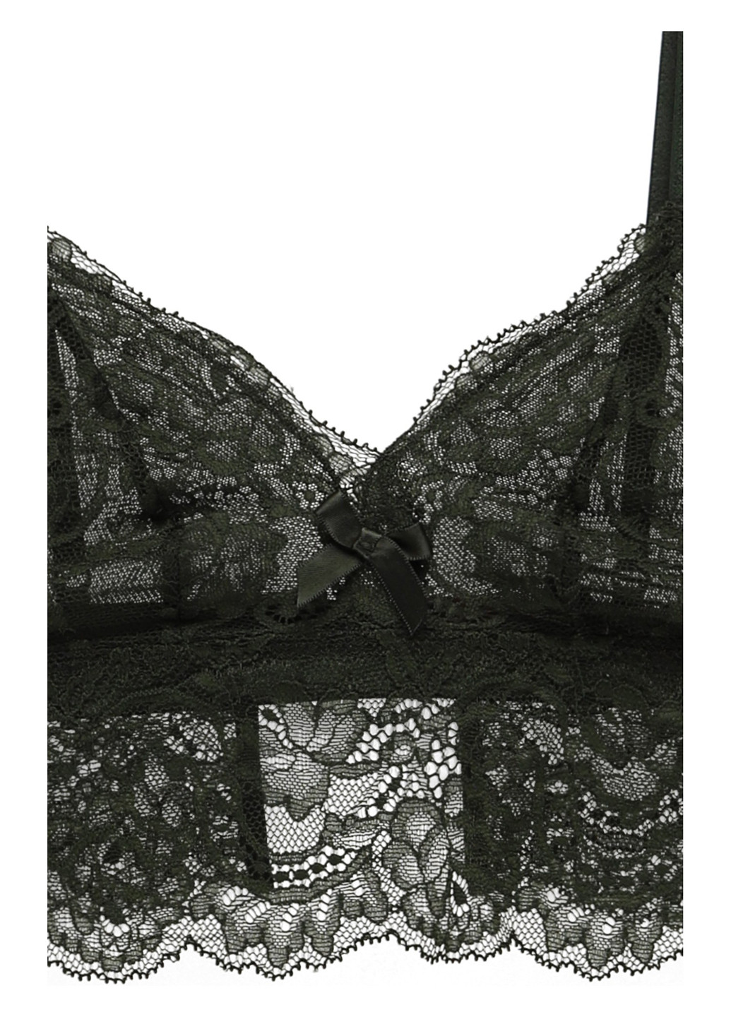 Темно-зелёный бралетт бюстгальтер Hunkemoller без косточек полиамид, кружево