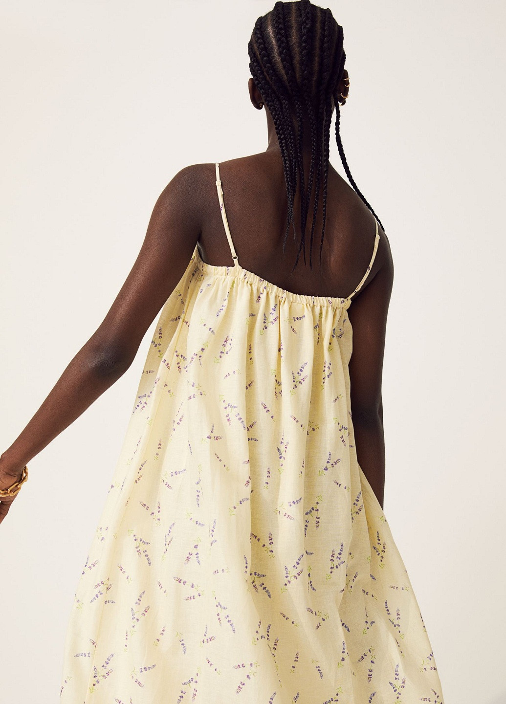 Світло-жовтий кежуал сукня H&M з квітковим принтом