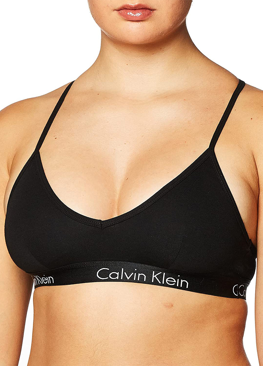 Чорний бралетт бюстгальтер Calvin Klein без кісточок бавовна, трикотаж