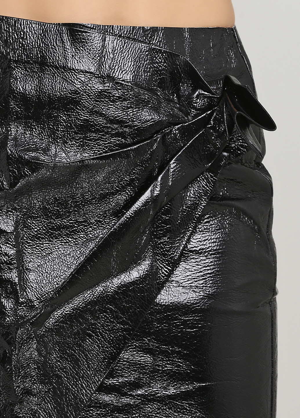 Спідниця H&M однотонна чорна кежуал штучна шкіра