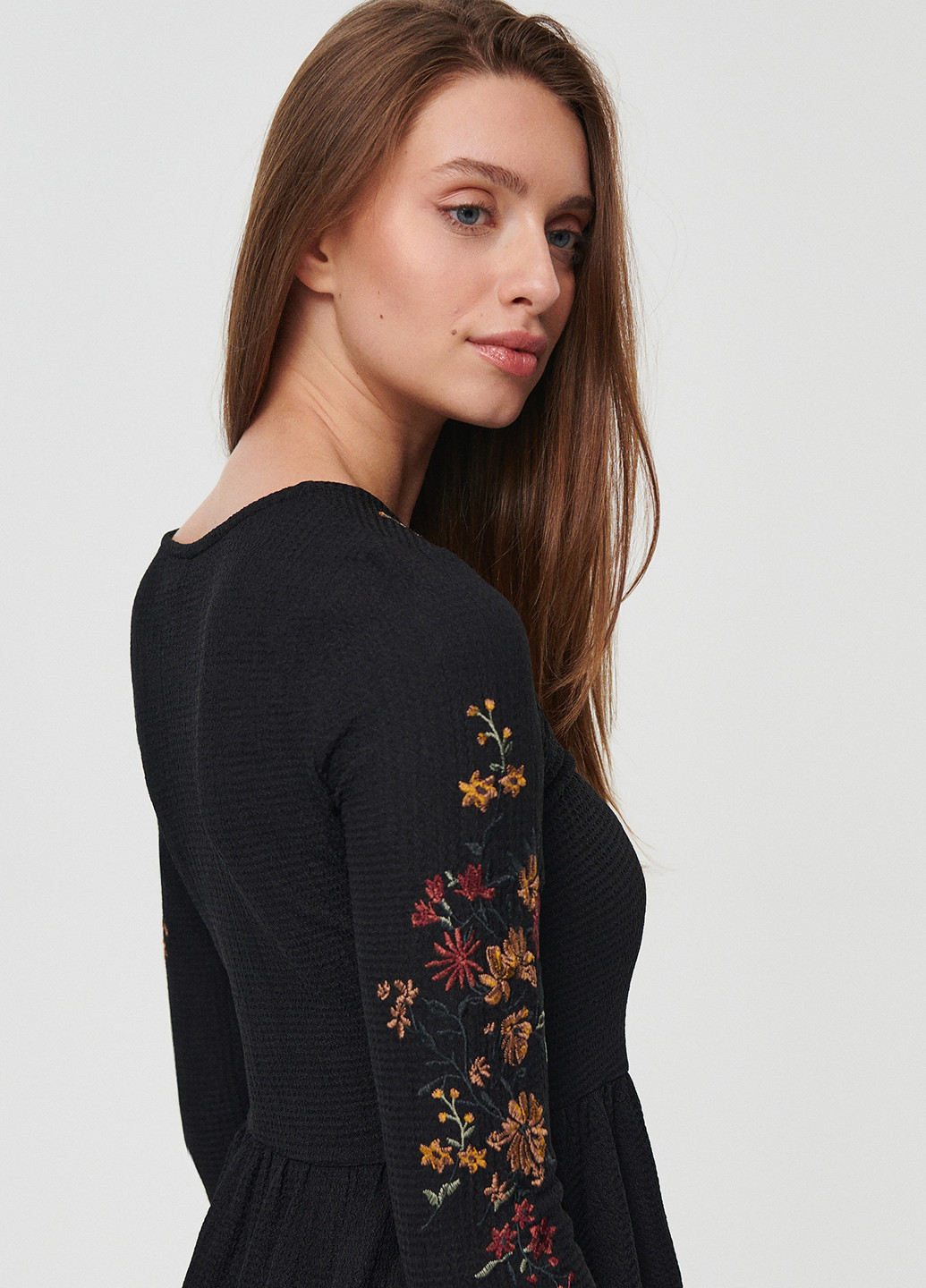 Темно-сіра кежуал сукня кльош House однотонна