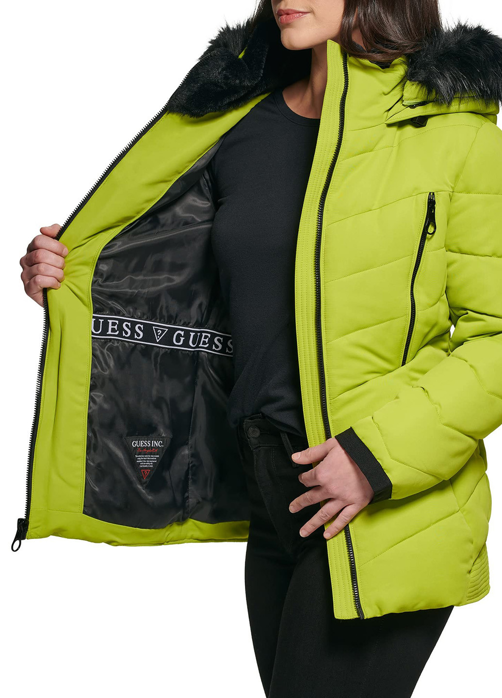 Салатова демісезонна куртка Guess