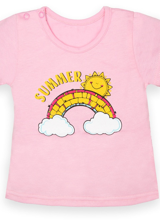 Розовая летняя футболка Габби
