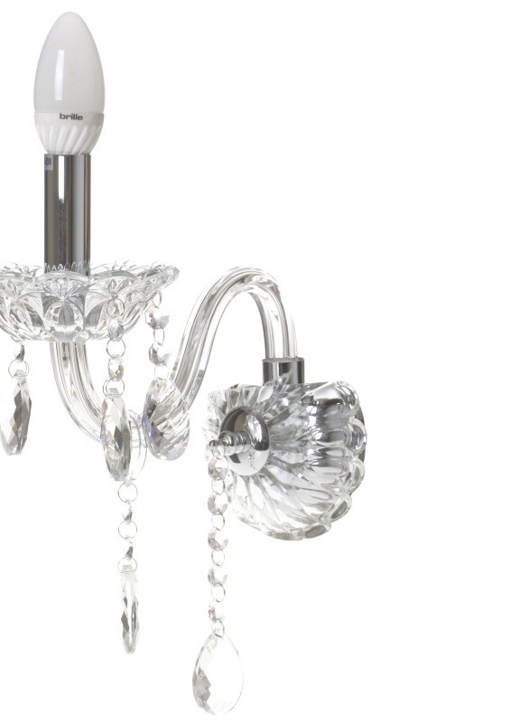 Бра настінне накладне у спальню кришталеве свічка BCL-654W/1 E14 SL Brille (253894112)