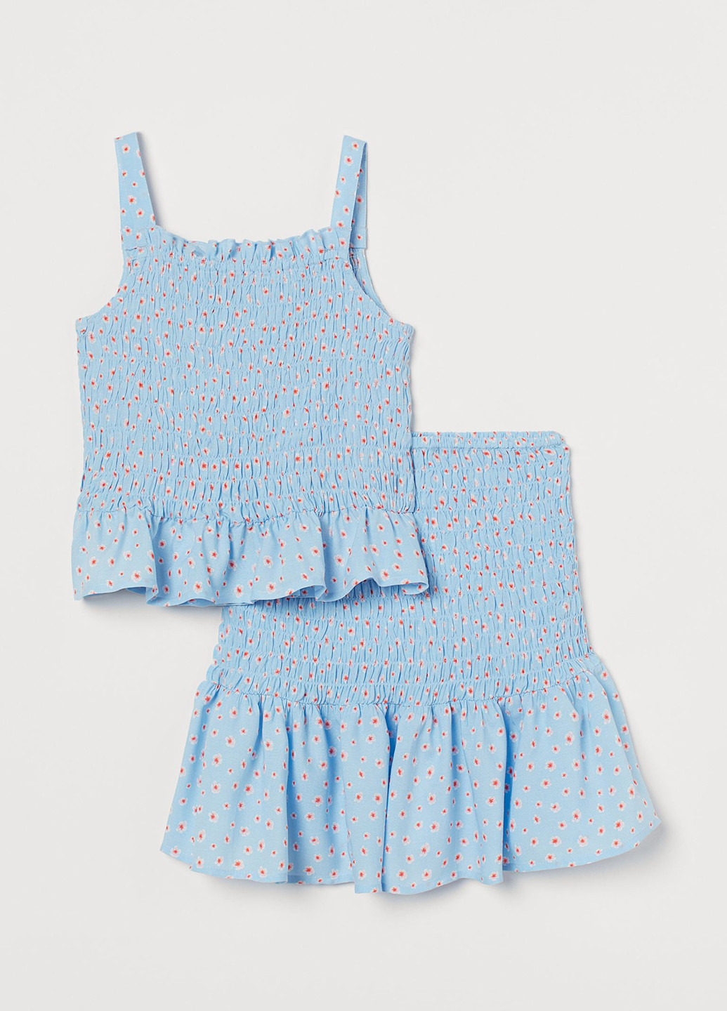 Голубой летний комплект (топ, юбка) H&M