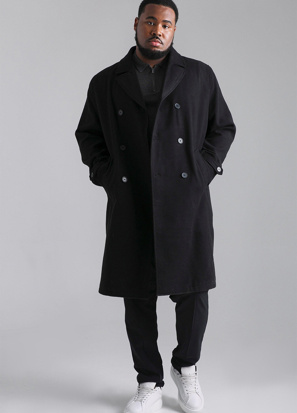 Чорне демісезонне Пальто однобортне Boohoo