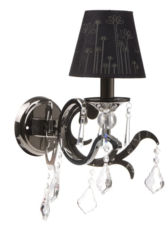Бра настінне накладне у спальню кришталеве з абажуром класичне BCL-301W/1 Brille (253894367)