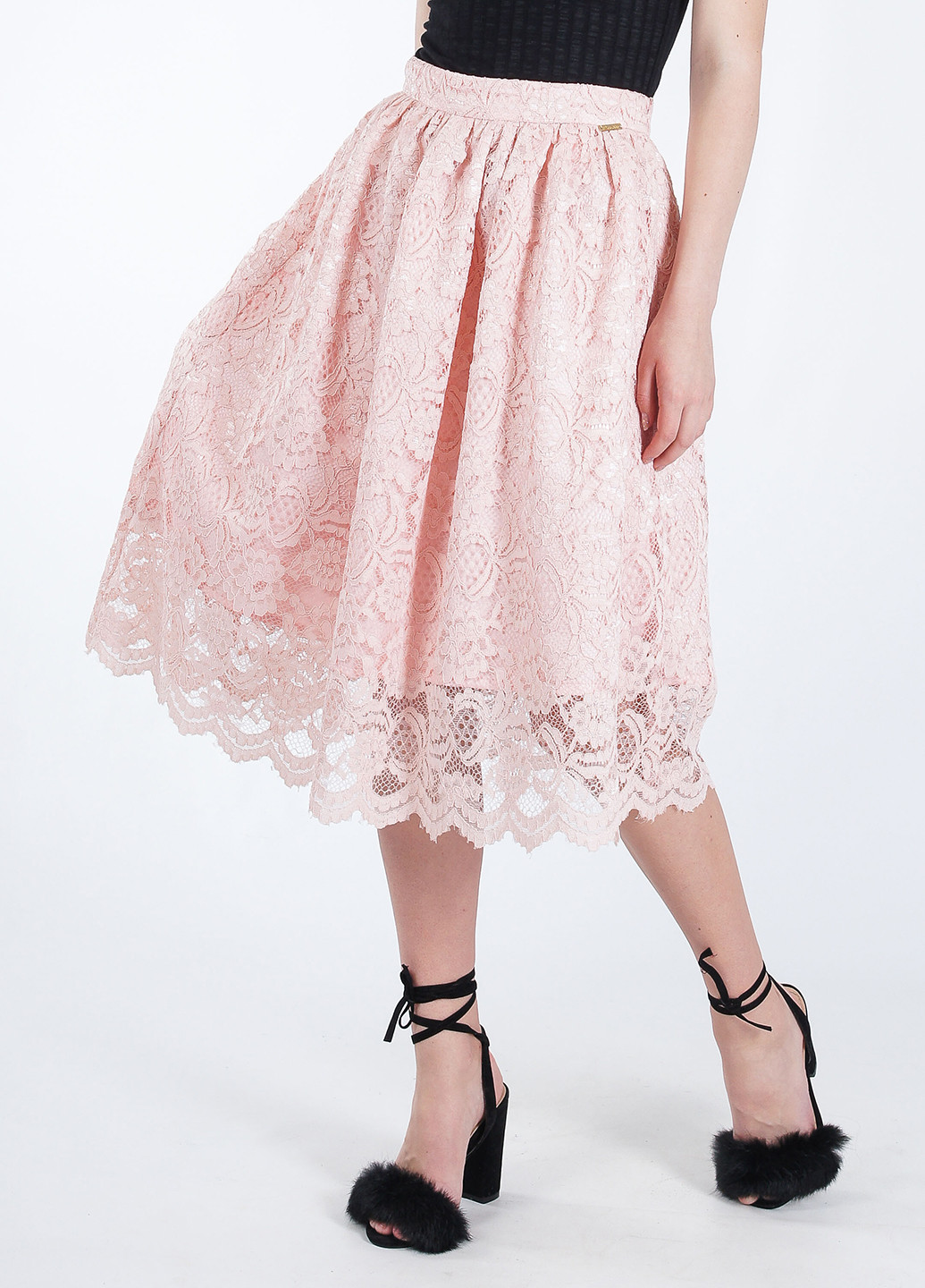 Розовая кэжуал однотонная юбка Sarah Chole колокол