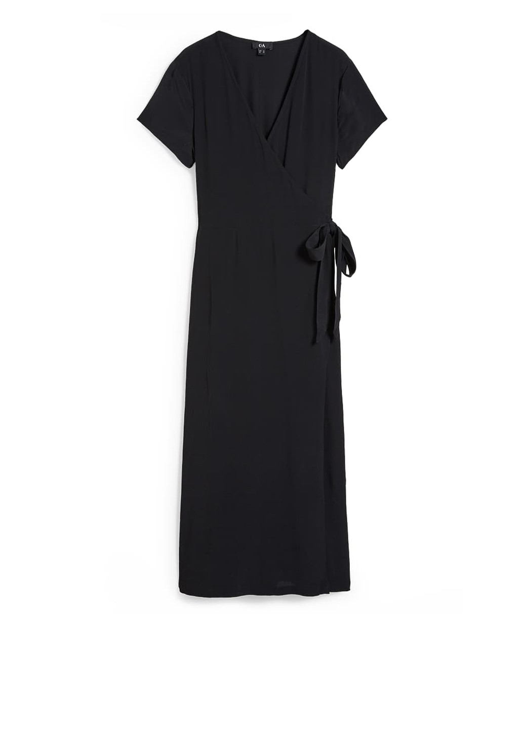 Черное кэжуал платье на запах C&A однотонное
