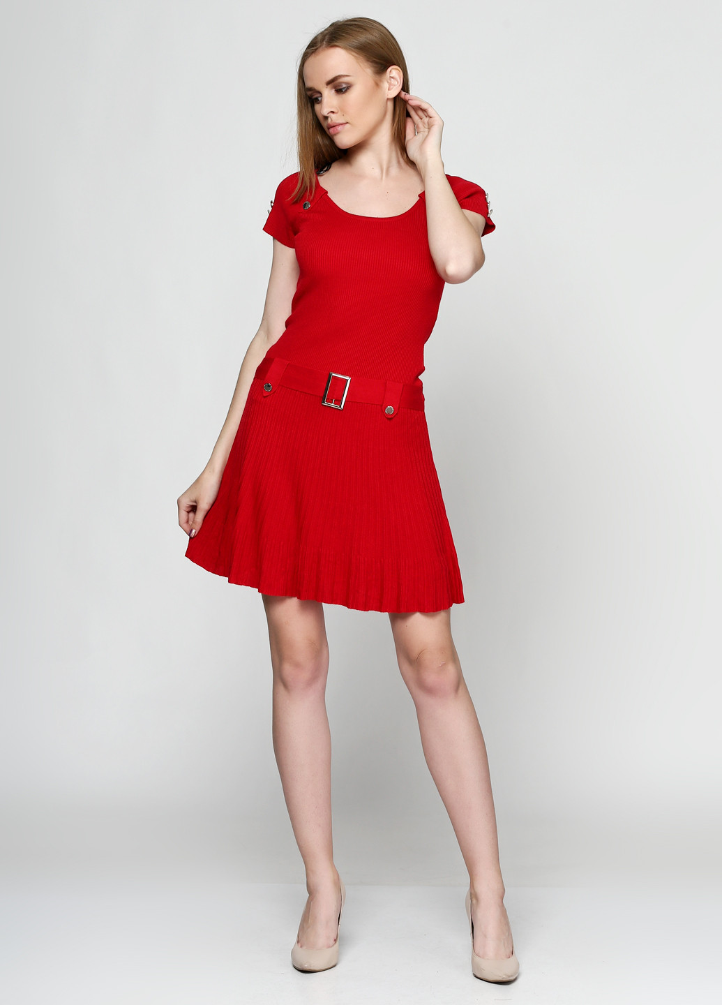 Красное кэжуал платье Morgan однотонное
