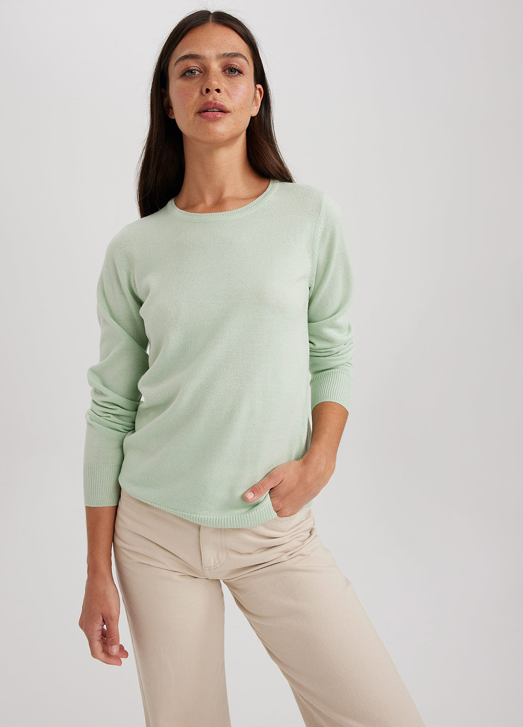 Світло-зелений демісезонний светр джемпер DeFacto