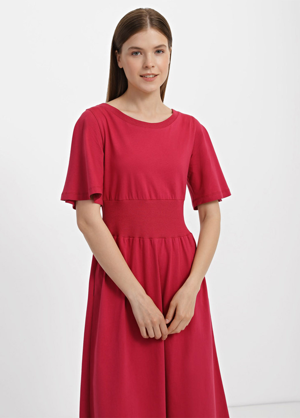 Червона кежуал сукня сукня-футболка Promin однотонна