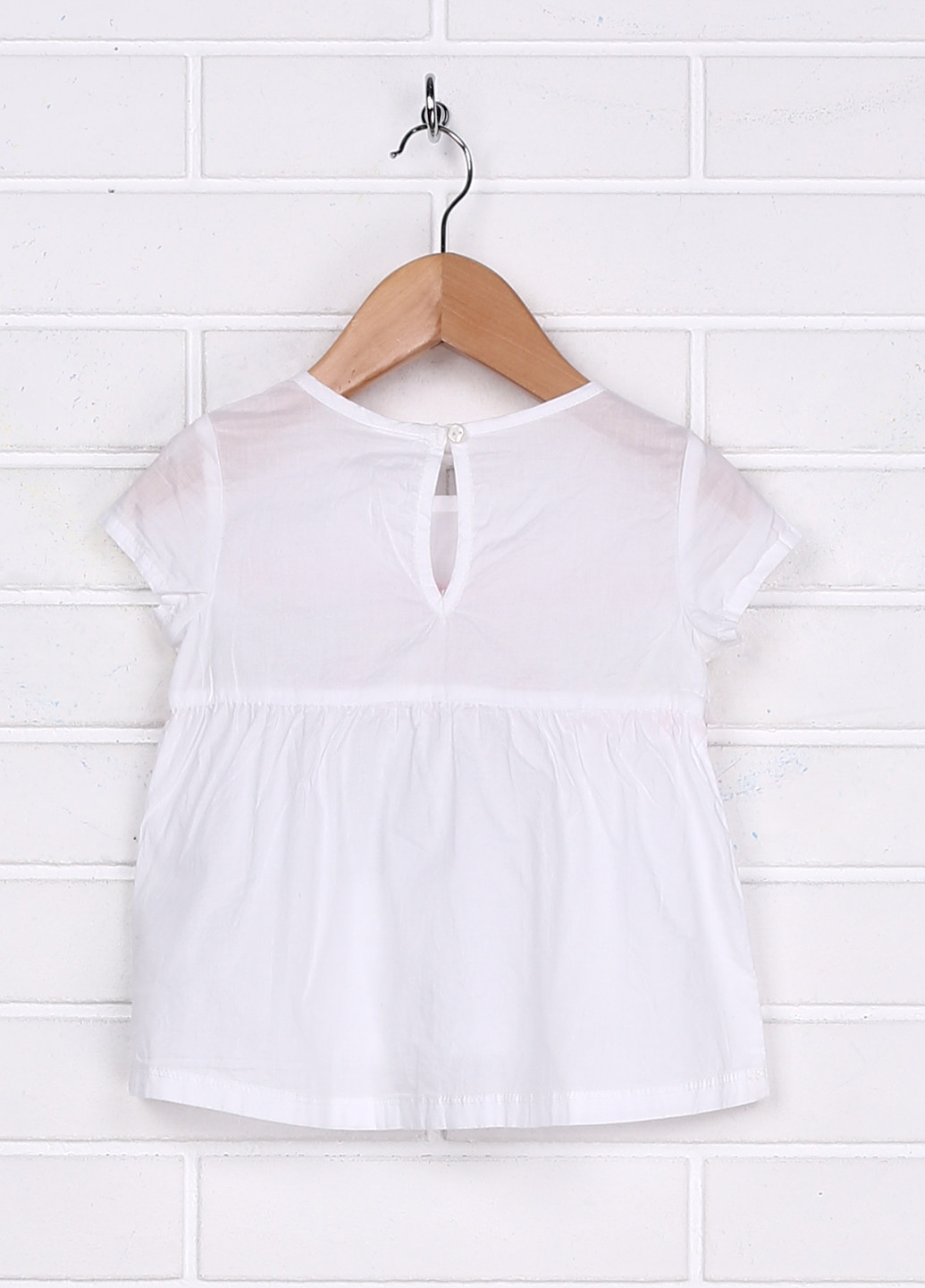 Белая с рисунком блузка с коротким рукавом H&M летняя