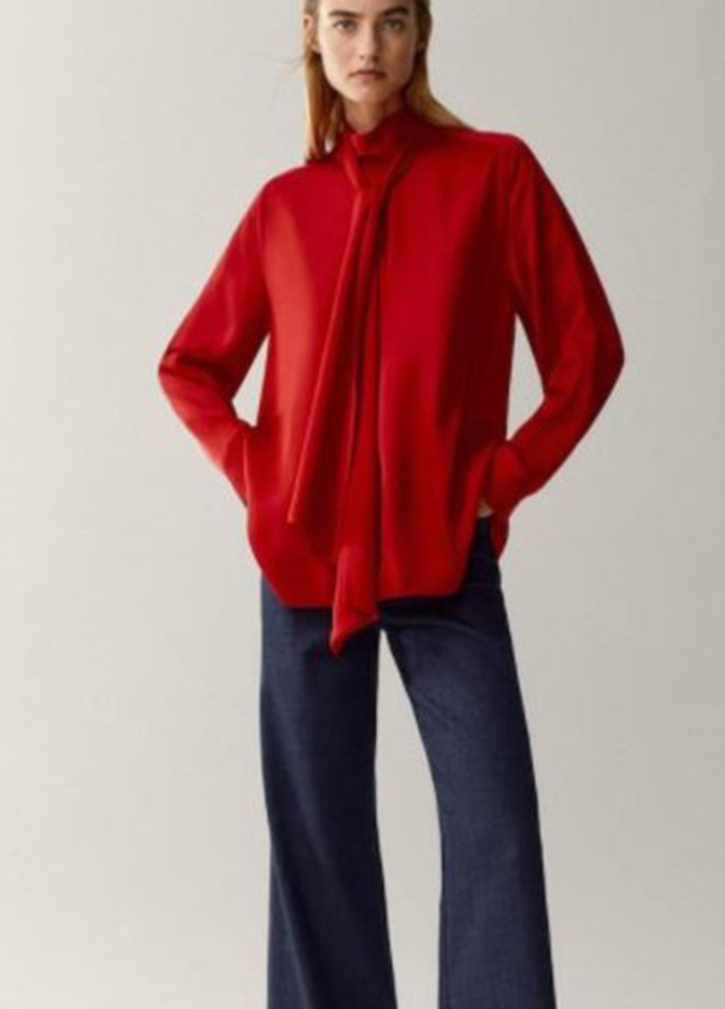 Красная демисезонная блуза Massimo Dutti