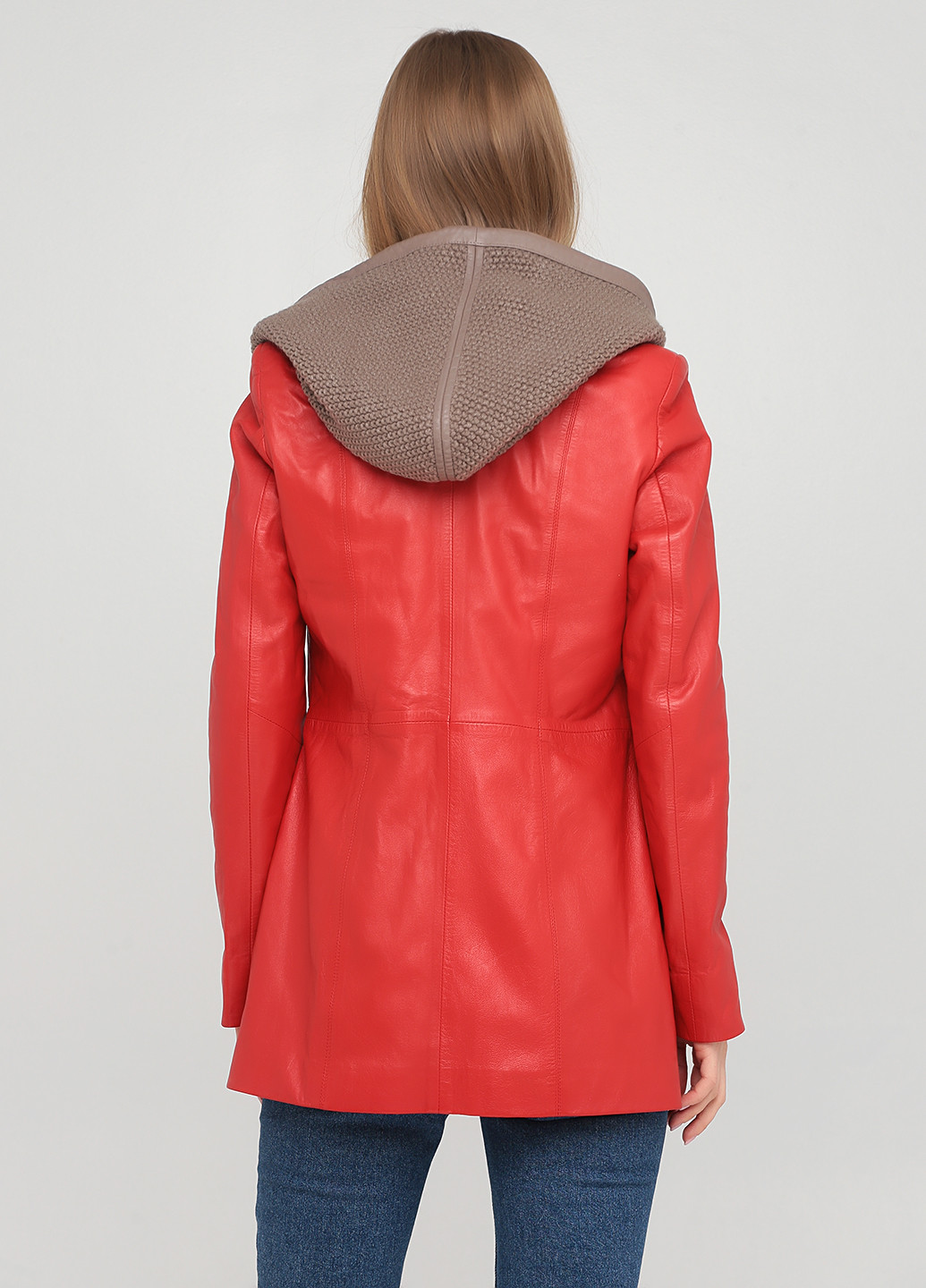 Красная демисезонная куртка кожаная Benny's Shop