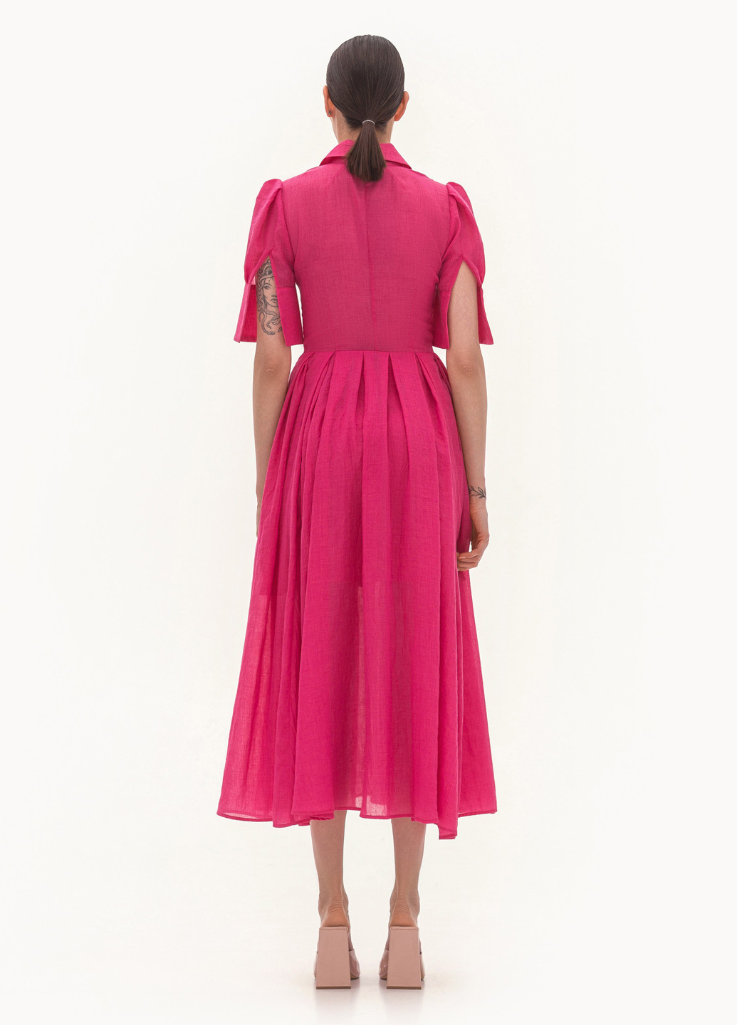 Рожева кежуал сукня кльош BGL однотонна