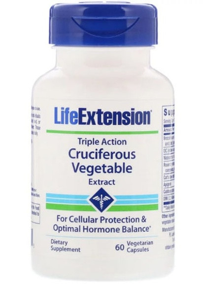 Triple Action Cruciferous Vegetable Extract 60 Veg Caps LEX-14686 Life Extension (256380162)