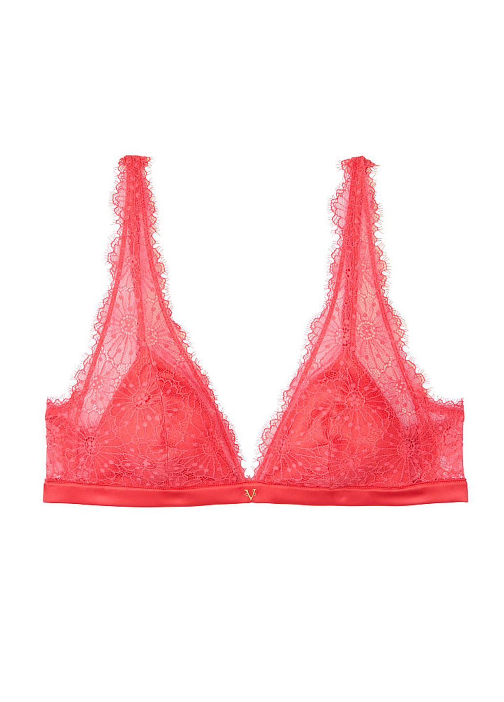 Рожевий тріенджел бюстгальтер Victoria's Secret без кісточок поліамід