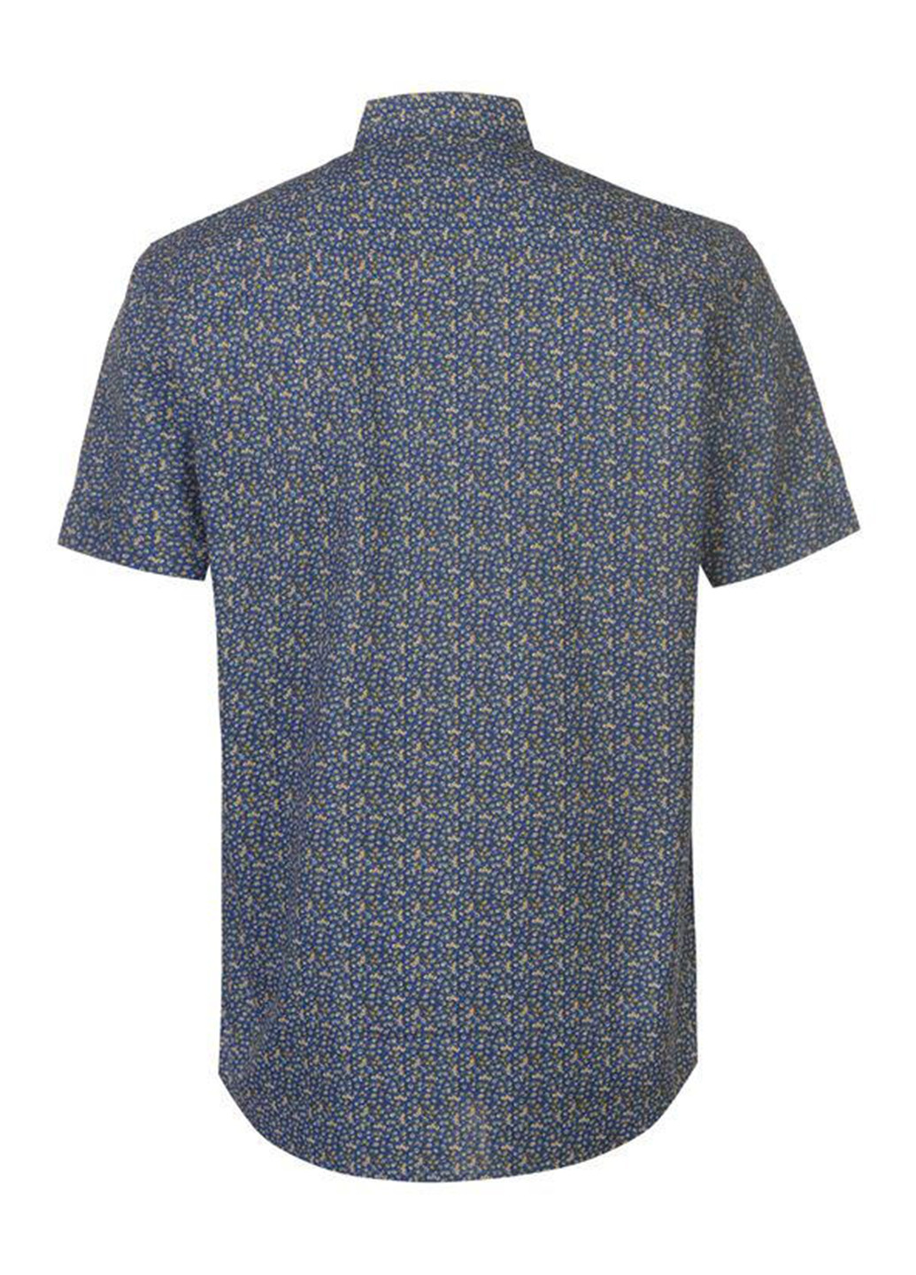 Темно-синяя кэжуал рубашка с абстрактным узором Pierre Cardin с коротким рукавом