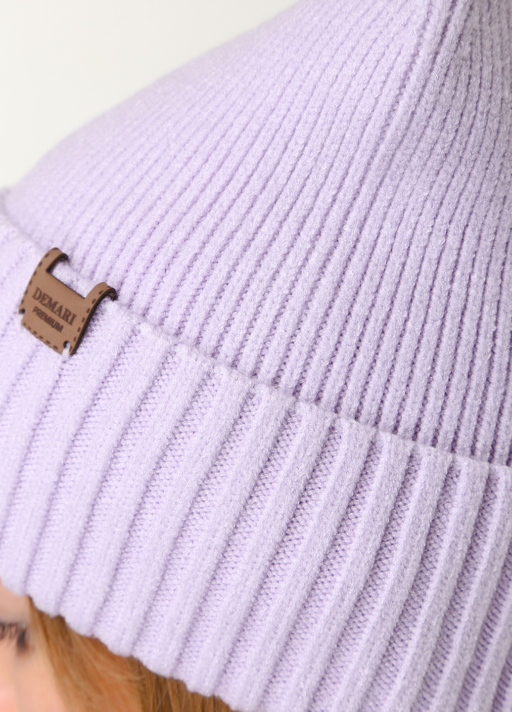 Теплая зимняя женская кашемировая шапка с отворотом без подкладки 500012 DeMari (244712818)