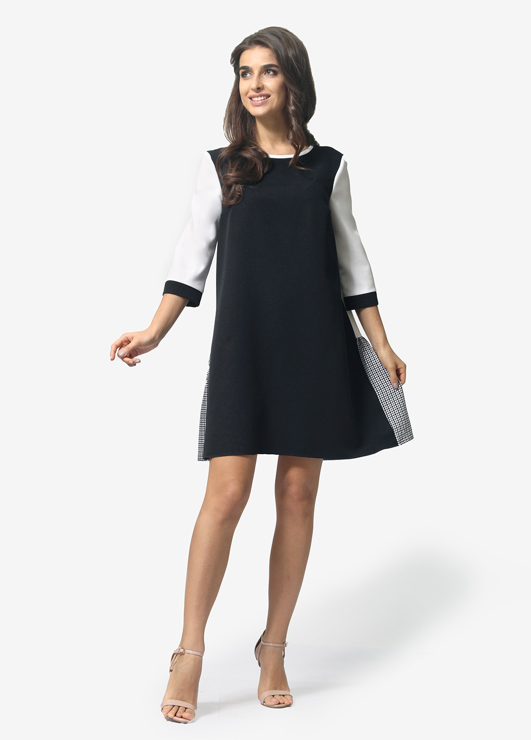 Чорно-білий кежуал сукня, сукня а-силует Agata Webers з геометричним візерунком