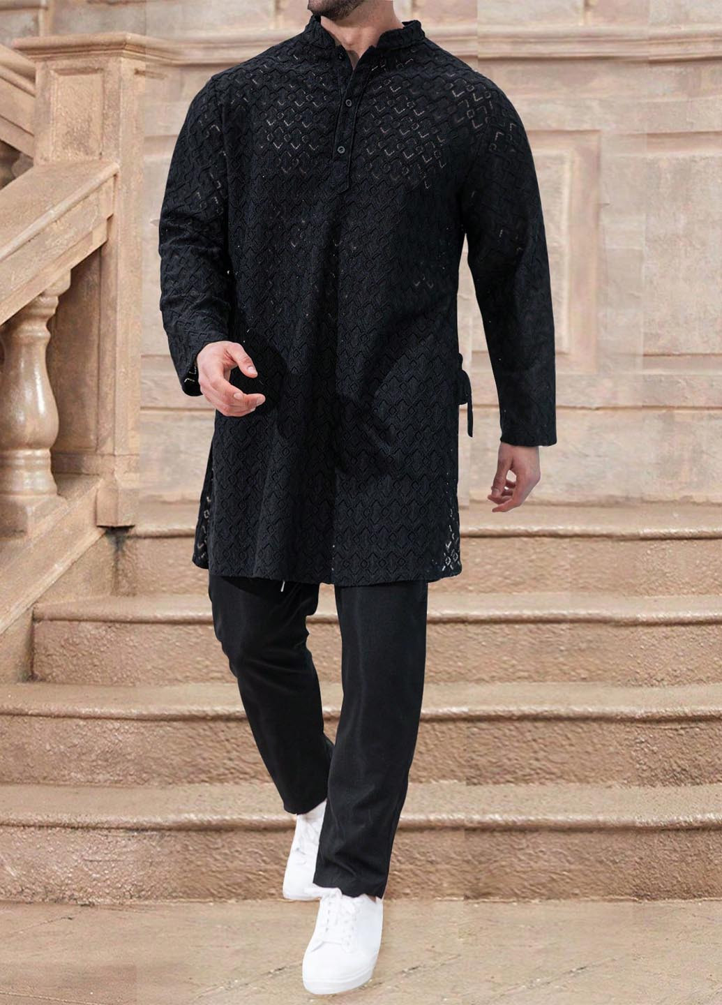 Черный демисезонный костюм (рубашка, брюки) брючный SHEIN