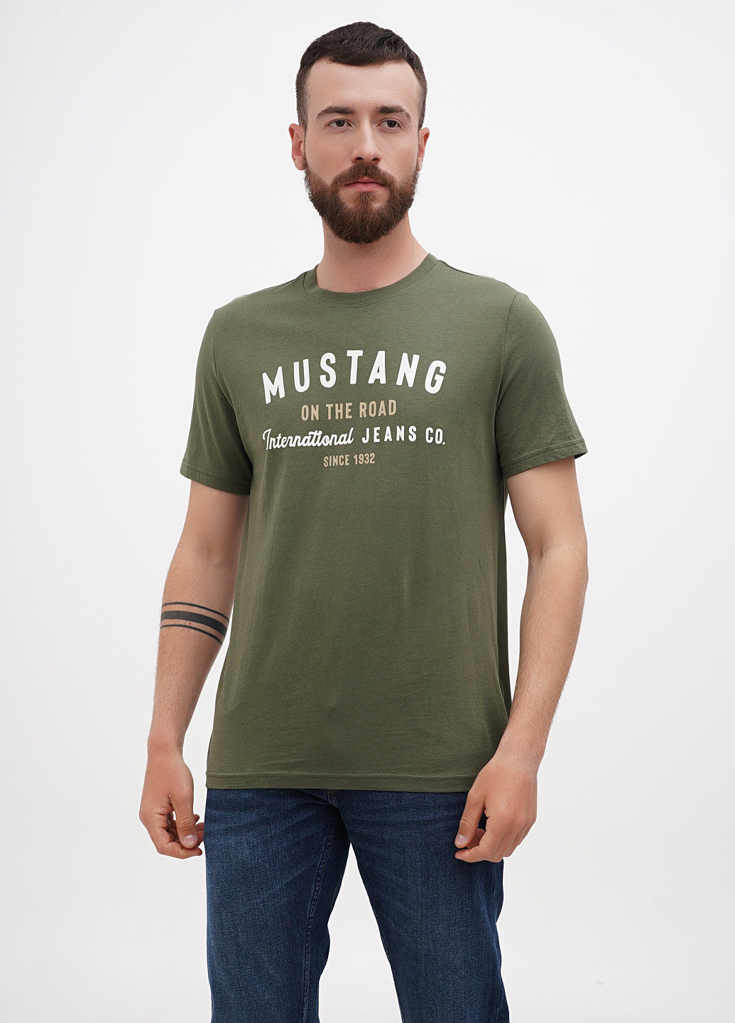 Хаки (оливковая) футболка Mustang