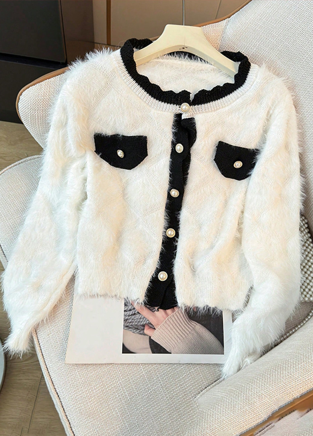 Белый демисезонный кардиган SHEIN