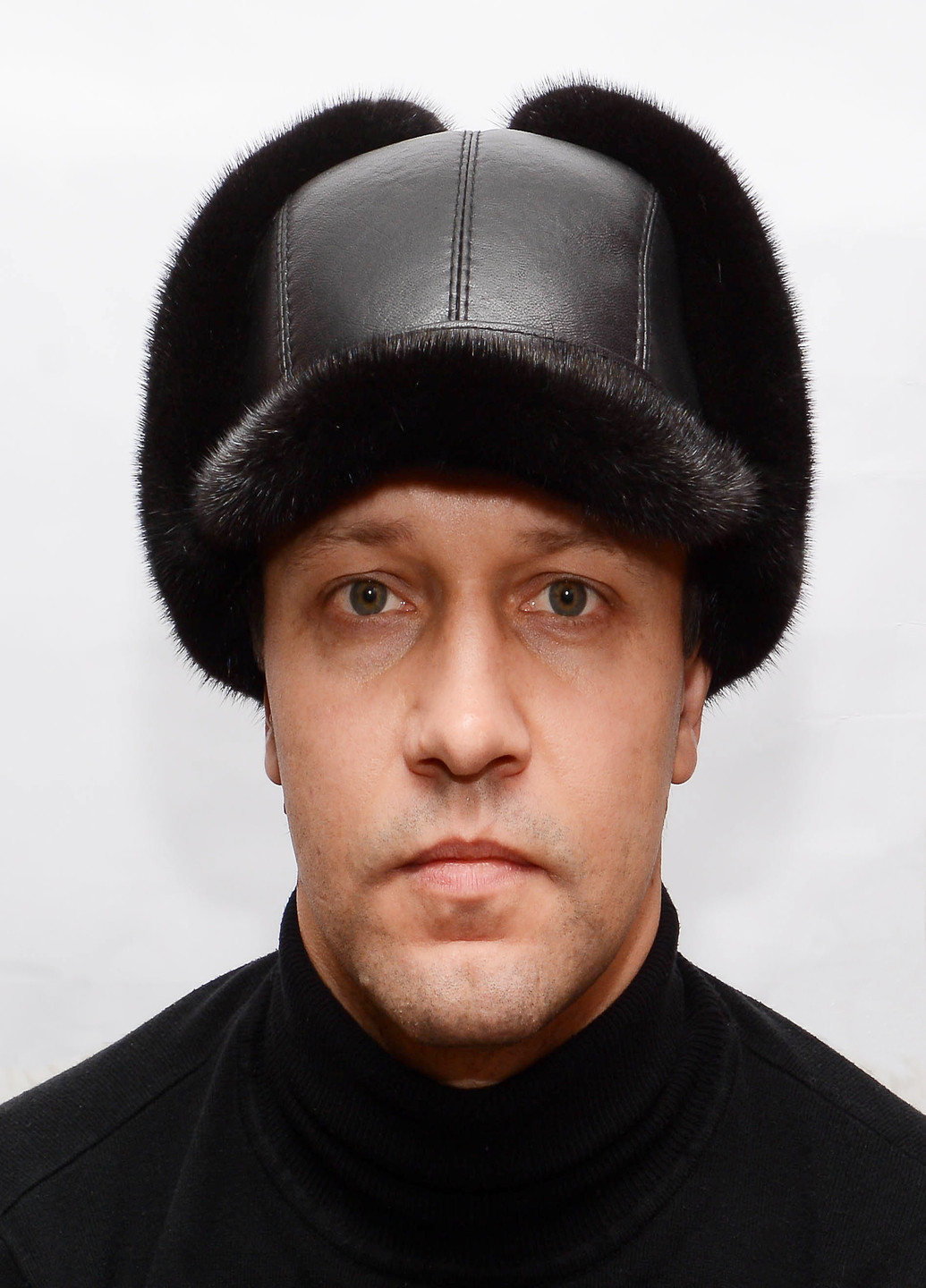 Чоловіча тепла норкова шапка Меховой Стиль полковник (199429254)