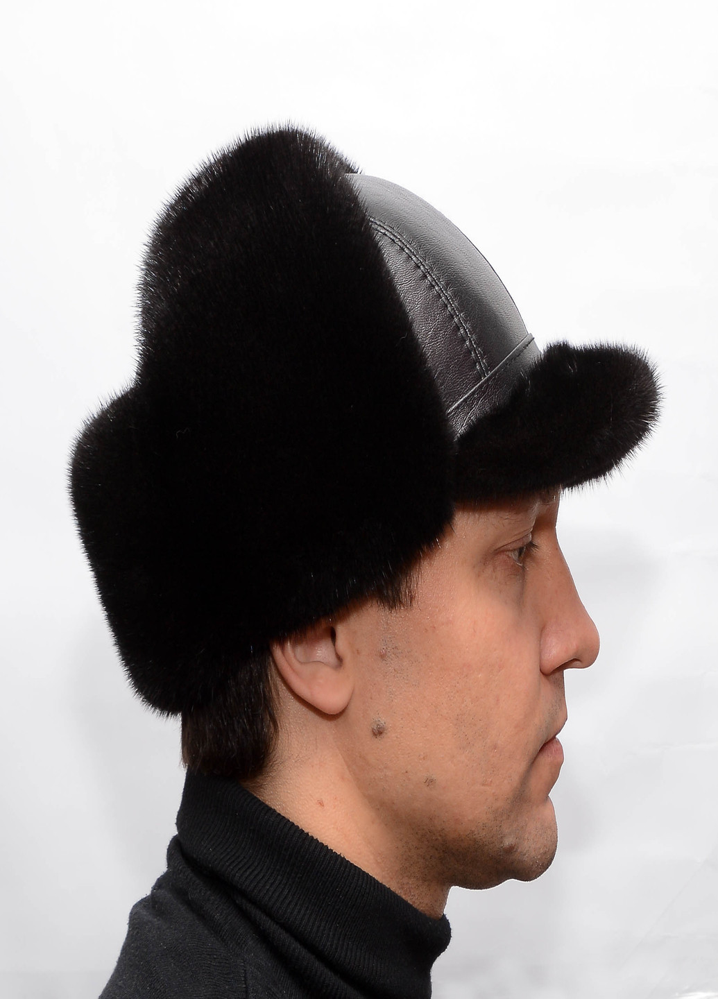 Мужская теплая норковая шапка Меховой Стиль полковник (199429254)