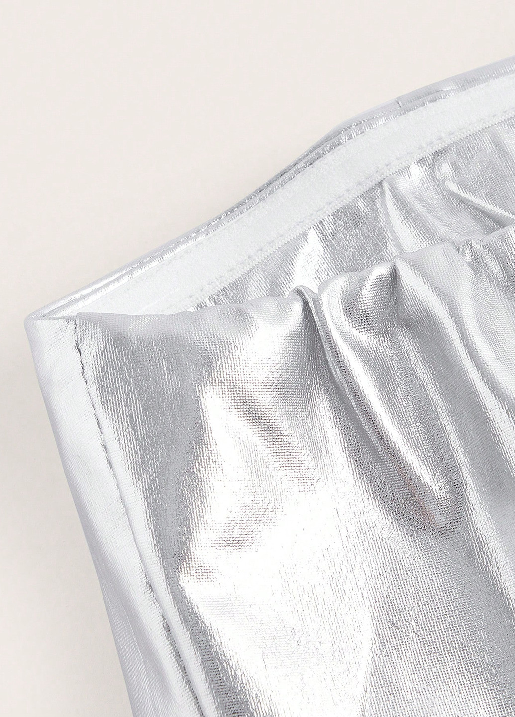 Срібна коктейльна сукня з відкритими плечима SHEIN однотонна