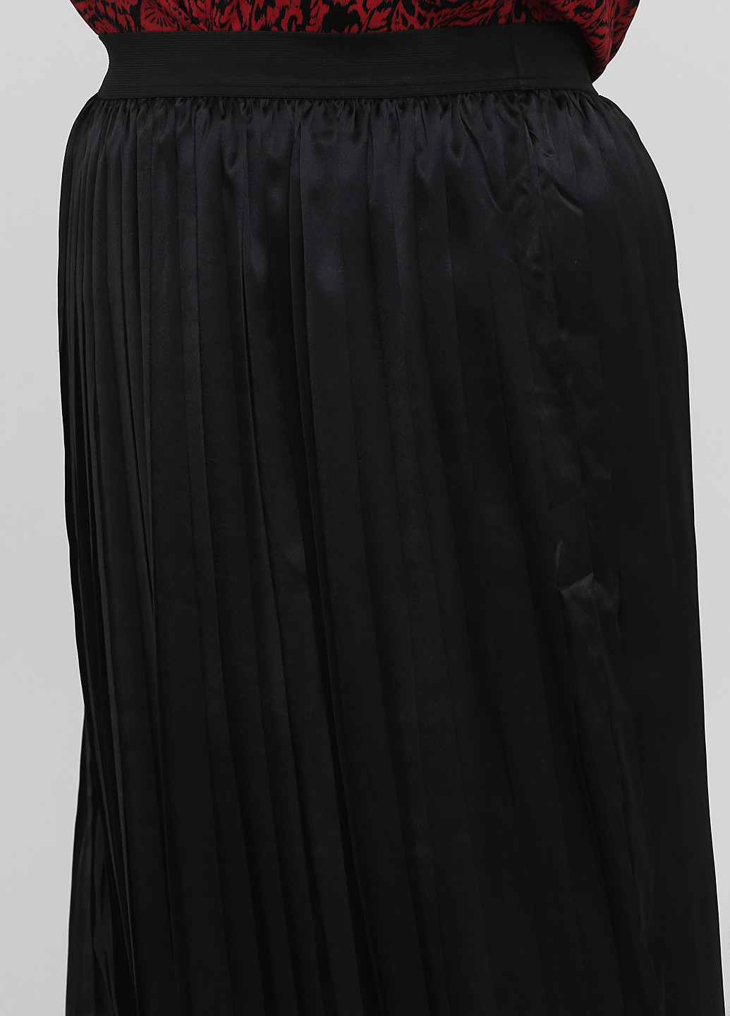 Черная кэжуал однотонная юбка Urban плиссе, а-силуэта (трапеция)